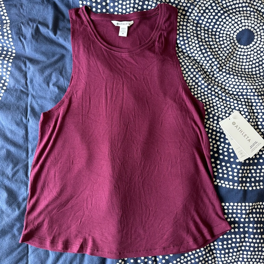 Athleta well rested sleep tank ribbed purple - medium. Super soft!! New with tag